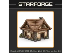 Rustic Cottage Pet Hideaway for Small Animals and Reptiles StarForge Kits 3D Print STL File