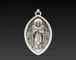 Saint Benedict Gothic Reliquary STL Christian Pendant 3D print model