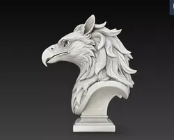 Side Profile Griffin Eagle Head Stone Pedestal Bust STL Model 3D print model