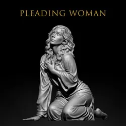 Sorrowful Woman Kneeling – Emotional Classical Figure Sculpture