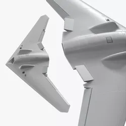 Stealth Recon UAV Flying Wing White Rigged for Cinema 4D 3D model