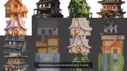 Stylized Fantasy and Ruined Buildings Pack