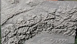 Switzerland and Denmark Relief Maps
