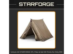 Tent Shaped Pet Hide for Small Animals and Reptiles StarForge Kits 3D Print STL File