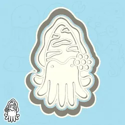 Underwater world cookie cutters - squid (style 2)
