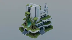 Verdant Core Sci Fi Habitat Low-poly 3D model