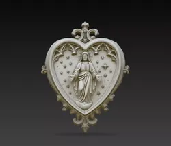 Virgin Mary Star Heart Wall Statue STL Print Model 3D print model
