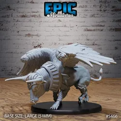 Winged Red Bull Beast Rush ‧ DnD Miniature ‧ Tabletop Miniatures ‧ Gaming Monster ‧ 3D Model ‧ RPG ‧ DnDminis ‧ STL FILE
