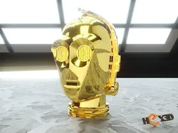 C3P0 Cosplay 3D Printable Helmet 3D print model