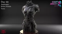Female Robot Torso Timelapse and Model 3D print model