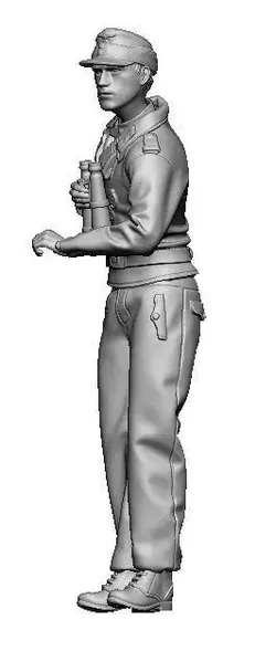 German WH tank commander WW2 3D print model