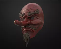 Japanese Tengu Mask Oni Demon Mask Samurai Mask  3D print model
