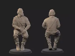 Sovet  tank crew ww2 3D print model