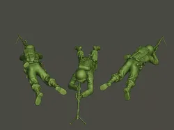 American soldier ww2 shoot lying down A3 3D print model
