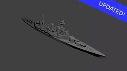 British Battlecruiser HMS Hood Warship 3D print model