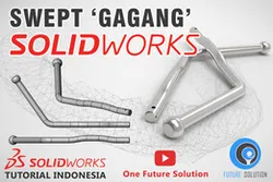 SolidWorks Tutorial Indonesia #031 (Eng Sub) - Swept 'Gagang'