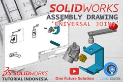 SolidWorks Tutorial Indonesia #074 - Assembly Drawing 'Universal Joint' (Preview)