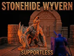Stonehide Wyvern (supportless) - Free 3D Print Model