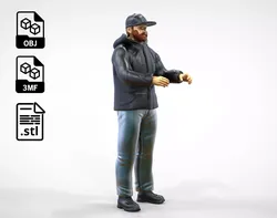 A Capitan holding Ship rudder 3D print model