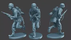 German soldier ww2 run G1 3D print model
