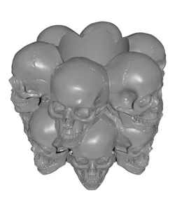 Macabre Stacked Skulls Planter - Gothic Catacombs Flower Pot STL