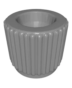 Modern Ribbed Cylindrical Planter & Desk Organizer - Terracotta Style