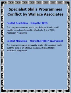 Specialist Skills Programmes Conflict by Wallace Associates