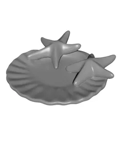 Starfish Seashell Jewelry Tray STL – Coastal Ring Dish & Beach Vanity Organizer