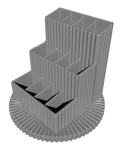 Tiered Ribbed Makeup Organizer - Compact Vanity Storage