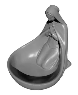 Virgin Mary Jewelry Tray STL – Rosary Holder & Christian Ring Dish