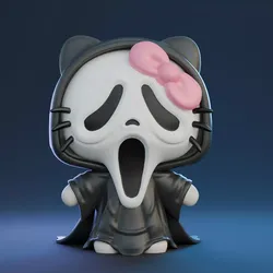 HELLO KITTY SCREAM HALLOWEEN 3D print model