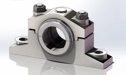 Split pillow block housing with plain bearing