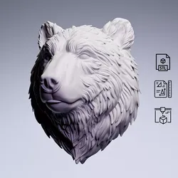 Bear Head Wall Sculpture RoZ 3D print model