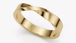 Mobius Wedding Band Ring printable 3 model ring sizes 5-12US 3D print model