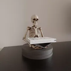 skeleton book stand 3D print model