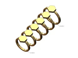 Small engravable hexagonal ring US sizes 4to9 3D print model