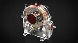 Spur-Worm gear speed reducer Render