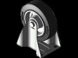 Stabilno kolo 125mm - Serija AB - aluminij+črna elastična guma