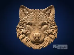Wolf Head - CNC Router Carving Casting animal wildlife 3D print model