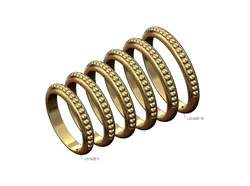 Half beaded stacker band US sizes 5to10 3D print model