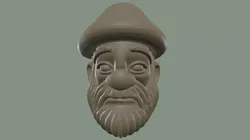 Sad Forest Gnome 3D Printable Stylized Mushroom Dwarf Bust 3D print model