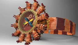 Steampunk radial engine watch design