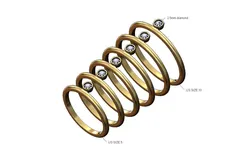 Dainty bezel set diamond stacker band US sizes 5to10 3D print model