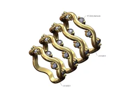 Dainty side diamonds half eternity band US sizes 5to8 3D print model
