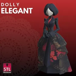 Elegant Venetian Lady STL Modern Minimalist Doll 3D 3D print model