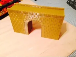 Model railroad, brick arch bridge
