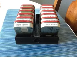 Small parts storage rack. (Altoids)