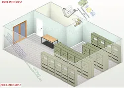 Storage Area with Desk Chair and Racks