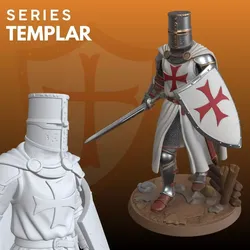 Templar Leader STL Medieval Army Commander 3D 3D print model