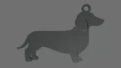 Dachshund Key Ring Chain 01 3D print model
